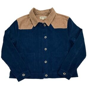Idyllwind Miranda Lambert Womens Navy Blue Tan Corduroy Western Trucker Jacket M